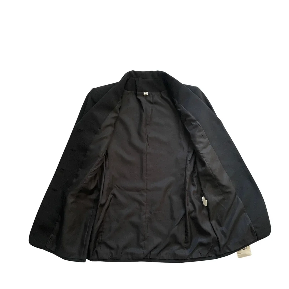 Chanel Beaute Vintage 1999 Uniform Blazer Jacket Black Shawl Collar Size 4